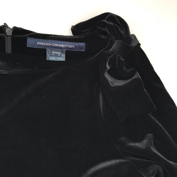 French Connection Auore Velvet 3/4 Sleeve Dress - Picture 7 of 8